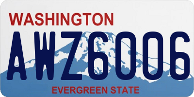 WA license plate AWZ6006