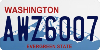 WA license plate AWZ6007