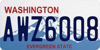 WA license plate AWZ6008