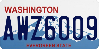 WA license plate AWZ6009