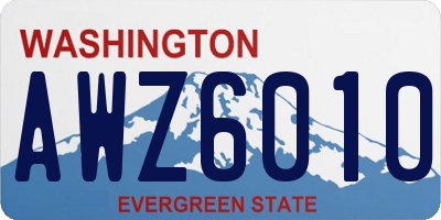 WA license plate AWZ6010