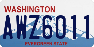 WA license plate AWZ6011