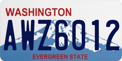 WA license plate AWZ6012