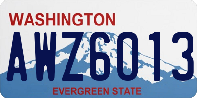 WA license plate AWZ6013
