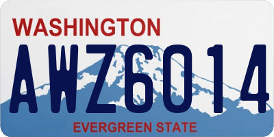 WA license plate AWZ6014