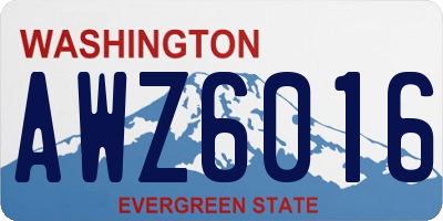 WA license plate AWZ6016