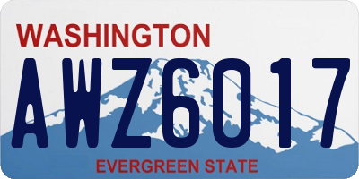 WA license plate AWZ6017