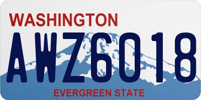 WA license plate AWZ6018