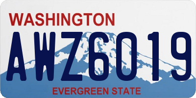 WA license plate AWZ6019