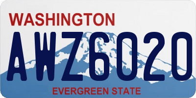 WA license plate AWZ6020