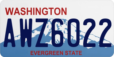 WA license plate AWZ6022