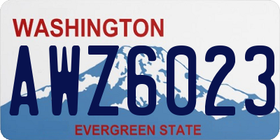 WA license plate AWZ6023