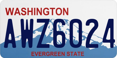 WA license plate AWZ6024