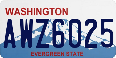 WA license plate AWZ6025