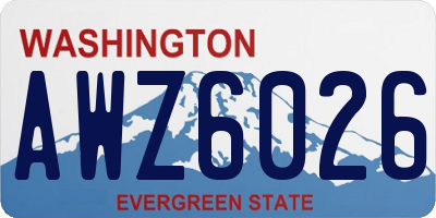 WA license plate AWZ6026