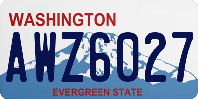 WA license plate AWZ6027