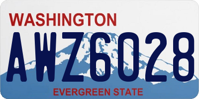 WA license plate AWZ6028