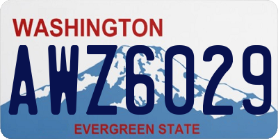 WA license plate AWZ6029
