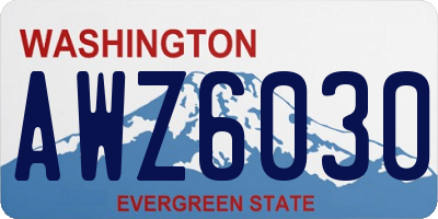 WA license plate AWZ6030