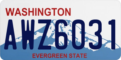 WA license plate AWZ6031