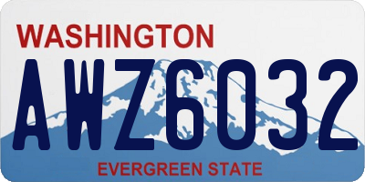 WA license plate AWZ6032