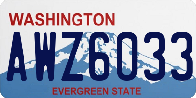 WA license plate AWZ6033