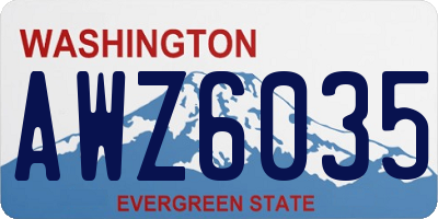 WA license plate AWZ6035