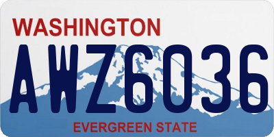 WA license plate AWZ6036