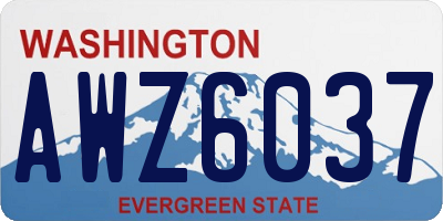 WA license plate AWZ6037