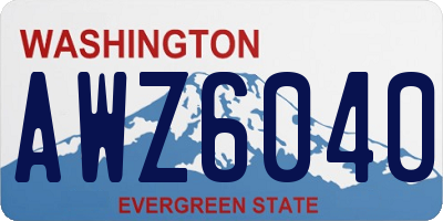 WA license plate AWZ6040