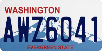 WA license plate AWZ6041