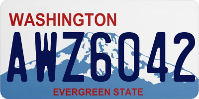 WA license plate AWZ6042