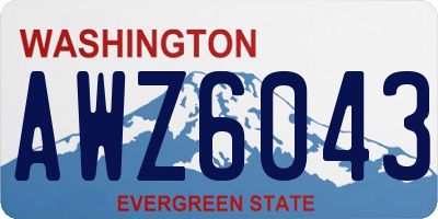 WA license plate AWZ6043