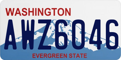 WA license plate AWZ6046