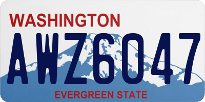 WA license plate AWZ6047