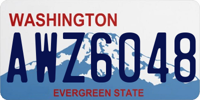 WA license plate AWZ6048