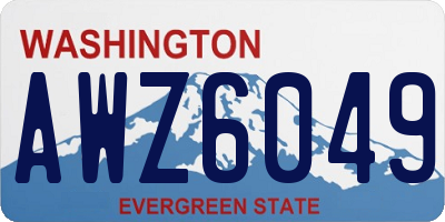 WA license plate AWZ6049