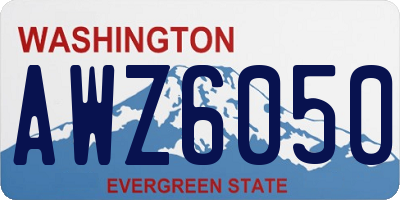 WA license plate AWZ6050
