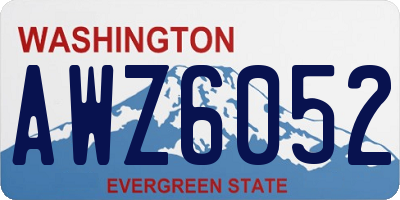 WA license plate AWZ6052