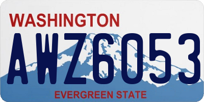 WA license plate AWZ6053