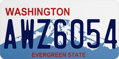WA license plate AWZ6054