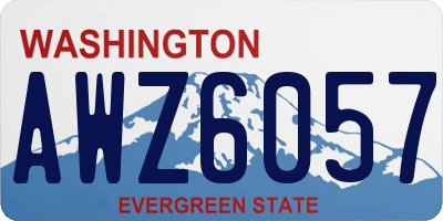 WA license plate AWZ6057