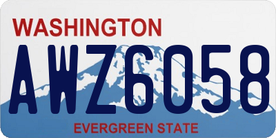 WA license plate AWZ6058