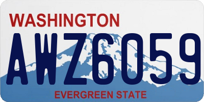 WA license plate AWZ6059