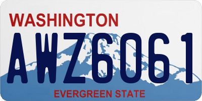 WA license plate AWZ6061