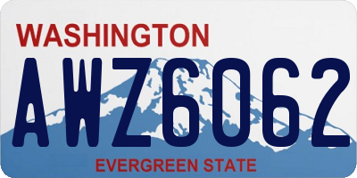 WA license plate AWZ6062