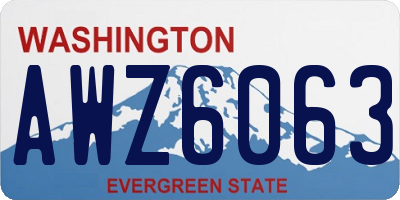 WA license plate AWZ6063