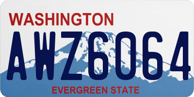 WA license plate AWZ6064