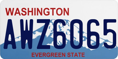 WA license plate AWZ6065