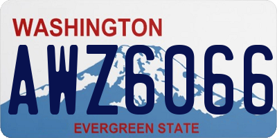 WA license plate AWZ6066